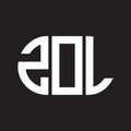 ZOL letter logo design. ZOL monogram initials letter logo concept. ZOL letter design in black background Royalty Free Stock Photo