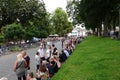 Zollfeste Zons , NRW Germany , August 13th 2023 . Anticipation Builds as Crowds Gather for the Grand Parade: 650th Anniversary