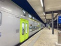 Zollikofen train station near Bern with BLS RABe 515 026 Double-decker train