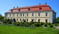 Zolochiv Castle is comprised of the huge rectangular Grand Palace Royalty Free Stock Photo