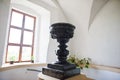 Zolochiv, Ukraine - July 24, 2018: Big black vase or goblet some