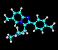 Zolpidem molecule isolated on black Royalty Free Stock Photo