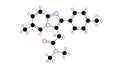 zolpidem molecule, structural chemical formula, ball-and-stick model, isolated image anxiolytics, sedatives Royalty Free Stock Photo