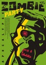 Zombie apocalypse party poster invitation design