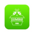 Zombie attack icon green vector