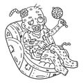 Zombie Baby Isolated Coloring Page for Kids