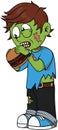 Zombie Boy Eating Burger Color Illustration