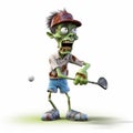 Ultra Detailed Zombie Golfing With Low Resolution Style