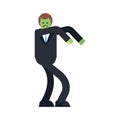 Zombie businessman isolated. Boss is dead. Vector illustration