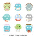 zombie cartoon character, vector illustration