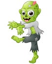 Zombie cartoon walking