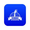Zombie catching icon blue vector