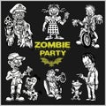 Zombie Comic Set - Cartoon zombie.