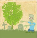 Zombie coming out of his grave Royalty Free Stock Photo