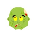 Zombie confused emoji. Living Dead perplexed emotions avatar. Undead surprise. Vector illustration