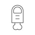 Zombie or corpse finger, halloween related hollow outline icon