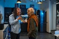 Zombie coworkers colleague talking during coffee break Royalty Free Stock Photo