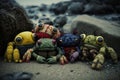 Zombie crabs teddy bears, created with Generative AI technology