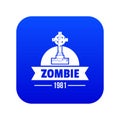 Zombie dark icon blue vector