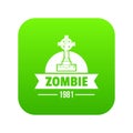 Zombie dark icon green vector