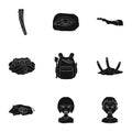 Zombie, dead, skull, and other web icon in black style. Apocalypse, halloween icons in set collection.