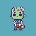 Zombie doctor vector illustration
