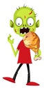 Zombie eating, illustration, vector