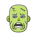 zombie evil color icon vector illustration