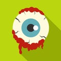 Zombie eyeball icon, flat style