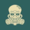 Zombie with gas mask line art