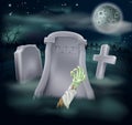 Zombie grave illustration