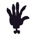 Zombie hand black shape silhouette for Halloween Royalty Free Stock Photo