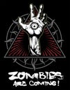 Zombie hand with the eye, vector logo. Royalty Free Stock Photo