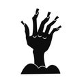 Zombie hand icon, simple style Royalty Free Stock Photo