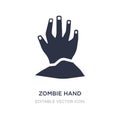 zombie hand icon on white background. Simple element illustration from Halloween concept Royalty Free Stock Photo