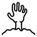Zombie hand line icon. Undead vector illustration isolated on white. Monster outline style design, designed for web and Royalty Free Stock Photo