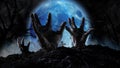 Zombie Hand Rising Out Of A Grave Royalty Free Stock Photo
