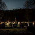 Zombie Hand Rising Out Of A Graveyard In Spooky Night Royalty Free Stock Photo