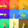 Zombie Hand Show Finger Gesture Set Collection Royalty Free Stock Photo