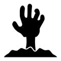 Zombie hand solid icon. Undead vector illustration isolated on white. Monster glyph style design, designed for web and