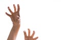 Zombie hands attack, grabbing something hands with crooked fingers Royalty Free Stock Photo