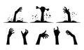 Zombie hands silhouette. Halloween set. Vector illustration Royalty Free Stock Photo