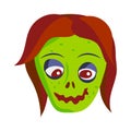 Zombie Head Cartoon Character Royalty Free Stock Photo