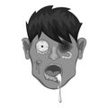 Zombie head icon monochrome Royalty Free Stock Photo