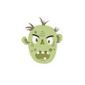 Zombie head scary spooky emotion icon on white background.