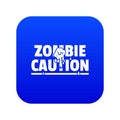 Zombie horror icon blue vector