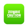 Zombie horror icon green vector