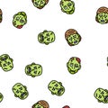 zombie horror scary dead evil vector seamless pattern