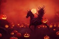 zombie horseman in Halloween night