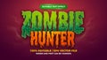 zombie hunter editable text effect cartoon comic game style